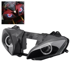 Fully Assembled LED Headlight White Angel Eyes Red Devil For Yamaha YZF R6 08-16