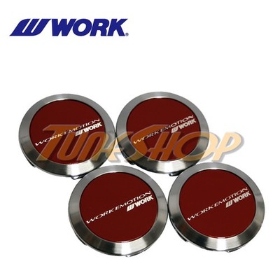 WORK WHEELS CENTER CAPS RED FLAT EMOTION CR ULTIMATE XC8 XT7 XD9 11R KIWAMI RIMS