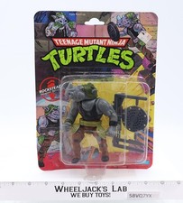 Rocksteady TMNT Playmates 1990 Vintage Action Figure NEW MOSC SEALED