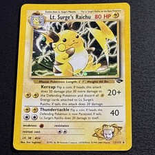 Pokemon Lt. Surge's Raichu 11/132 Gym Challenge Holo MP on eBay