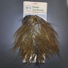 Metz Olive Grizzly Rooster Saddle Hackle Long Thin Dry Fly Tying Crafts Feathers