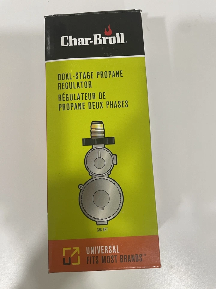 Regulador de tanque de propano plateado de doble etapa Char-Broil para cilindros de propano nuevo Foto 4 de 4