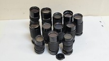 Lot Of 12 Vintage PARTS AS-IS Vivitar Soligor Tamron Camera Lenses PARTS AS-IS
