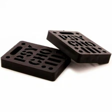 Vision Psycho Brand 1/2" STENCIL LOGO Dual Bolt Pattern Skateboard Risers BLACK
