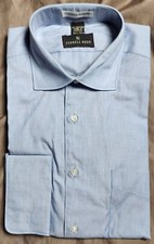 Ferrell Reed Dobbs Cloth Men's Dress Shirt Blue Size 15.5 33 Made in USA Cotton