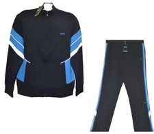 Hugo Boss Men's Navy Blue White Trim Cotton Tracksuit Sweat Suit Size 2XL