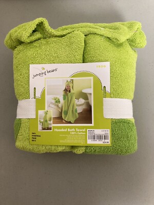 Jumping Beans  Green Frog   Hooded Bath/Beach Towel Wrap 25 X 50  NEW with Tags