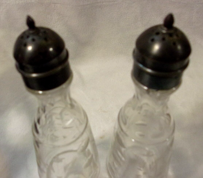 ANTIQUE VICTORIAN 6 PC REVOLVING CONDIMENT SET - Metal Stand