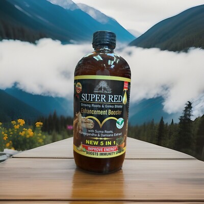 Tonic - Organic Super Red  Tonic 5 in 1 By Essential Palace- 16 oz Glass Bottle