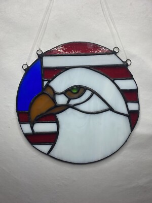 USA Bald Eagle Stained Glass Art 