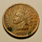 1881 P Indian Head Cent / Penny  CULL   **FREE SHIPPING**