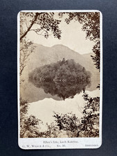 Wilson, Scotland, Loch Katrine, Ellen's Isle, Vintage CDV Albums Print Vin