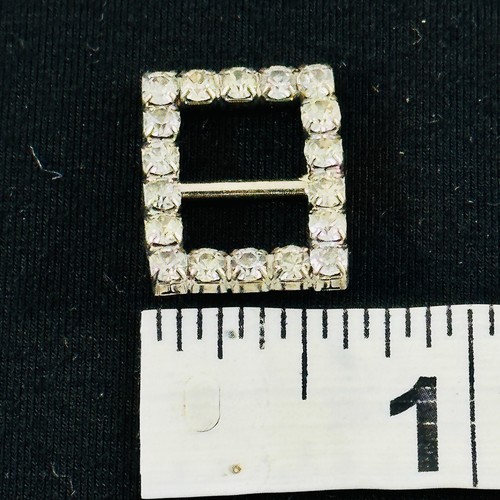 Belt Buckles Lot of 7 White Rhinestone Various Eras All stones intact Vintage - Picture 12 of 19