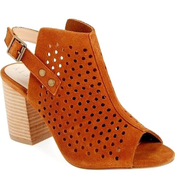 cognac suede heels