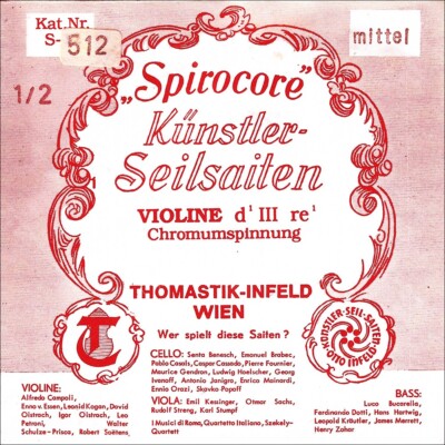 Thomastik Infeld Spirocore Violine 1/2 einzelne D-Saite Modell 512 - mittlere Spannung