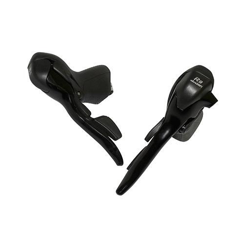 Levier route 8v et manette triple en alu noir par Microshift pour transmission de vélo