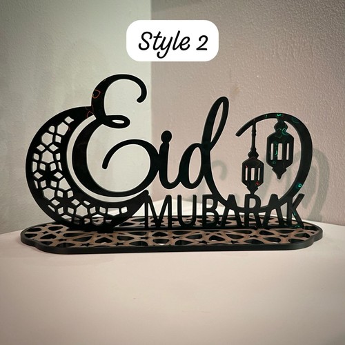 EID MUBARAK Standing Table Sign MOON LANTER ACRYLIC|Traditional Party Decoration - Picture 11 of 15