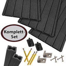 WPC Terrassendielen Dielen Komplettset Hohlkammerdiele Komplettbausatz 