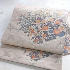 JAPANESE KIMONO FUKURO OBI PURE SILK VINTAGE ANTIQUE D3811