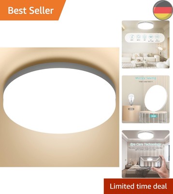 Deckenlampe LED Deckenleuchte 36W, 4000K, 4300LM Neutralweiß Rund Badezimmer ...
