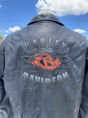 Harley-Davidson Mens ROAD HOG Leather Jacket 5XL 97116-07VM Black