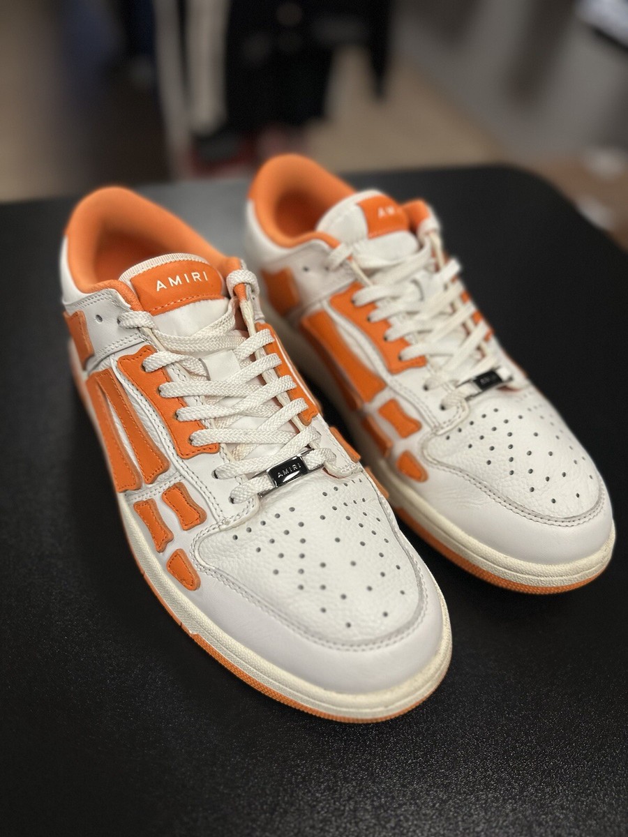 43EU/10US Amiri Low Top Sneakers Skeleton White Orange 43EU/10US Amiri Low Top Sneakers Skeleton White Orange