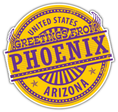 Phoenix City Arizona USA State Badge Car Bumper Sticker Decal  ''SIZES''