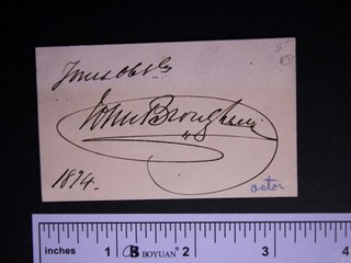 Theater Actor JOHN BROUGHAM (1814 1880) AUTOGRAPH CALLING CARD STOCK