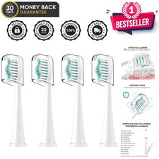 4-Pack Replacement Toothbrush Heads for Philips Sonicare - Hygienic  Efficient