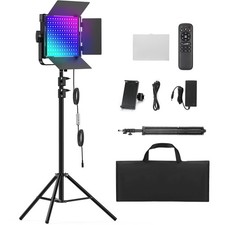 RGB Photography Lighting Kit, 50W Bi-Color Professional LED Studio Lights, 23...