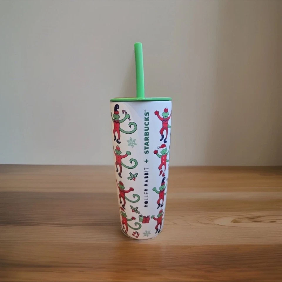 Starbucks X Rolled Rabbit MonkeyMas Navidad Acero Inoxidable Taza Fría Nuevo con Etiquetas Foto 4 de 4