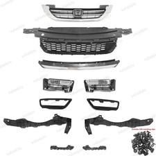 11pcs For Accord 2013 2014 2015 Bumper Upper Lower Grille Mesh Fog Light Kit