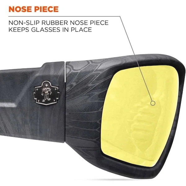 Ergodyne Odin Odin, gafas de seguridad, sin recubrimiento, lente amarilla, marco negro, Foto 2 de 4