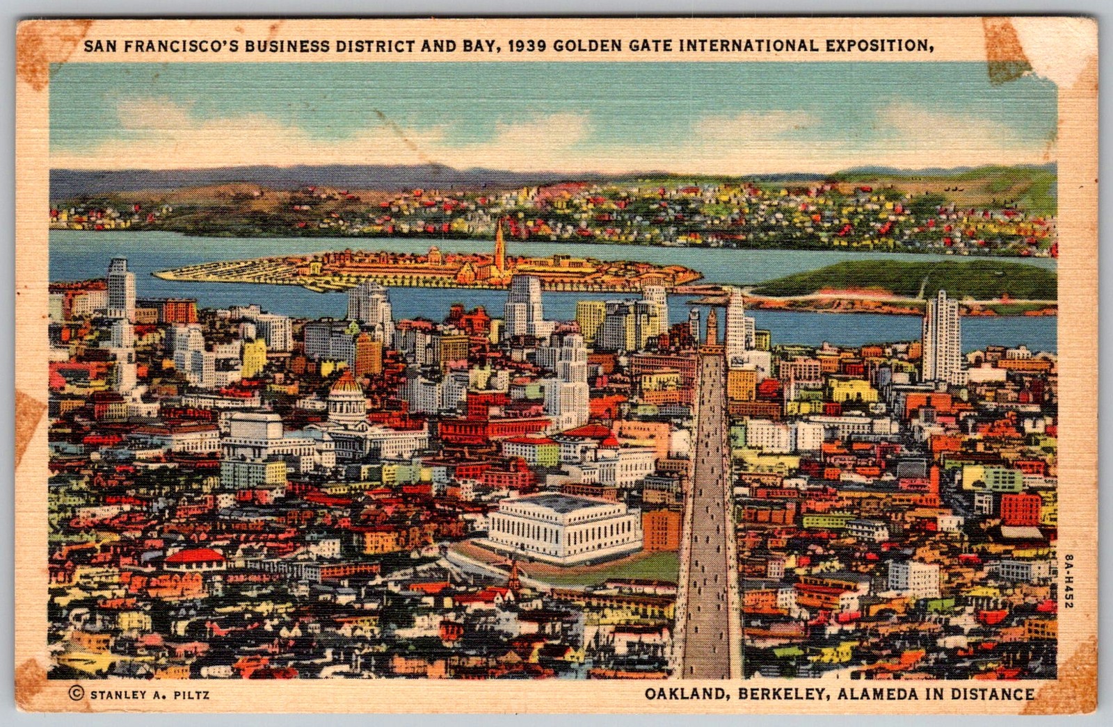Vtg Linen Postcard Golden Gate International San Francisco, CA 1930s