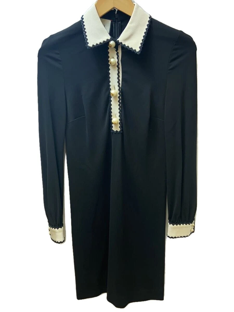 Abito Gucci ad incastro G perla manica lunga nero XS poliestere #EF ABB