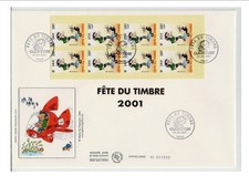 ENVELOPPE 1er JOUR grand format FETE DU TIMBRE 2001 GASTON LAGAFFE