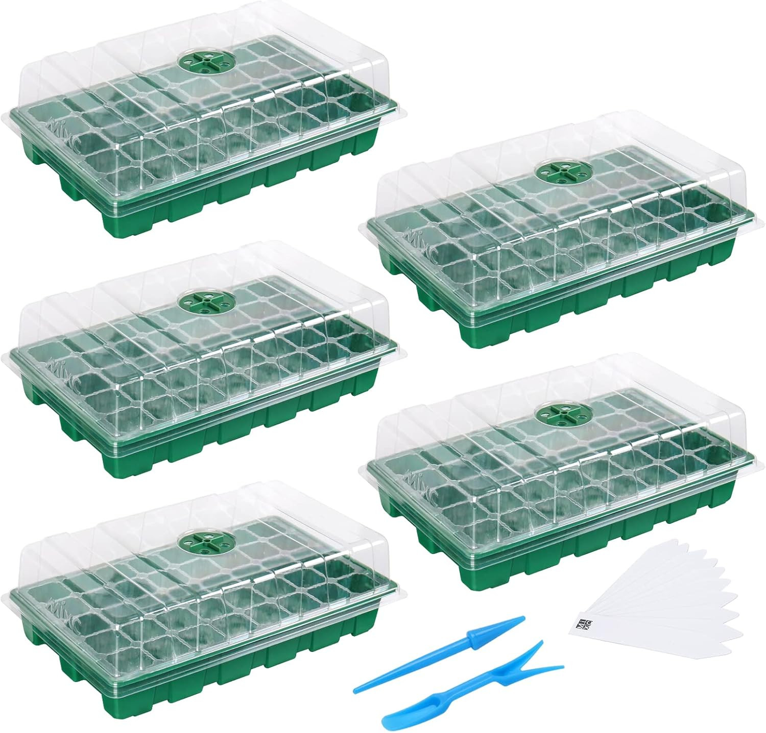 MIXC Seed Trays Propagator for Plants Greenhouse 5 Pack Garland Propagators with