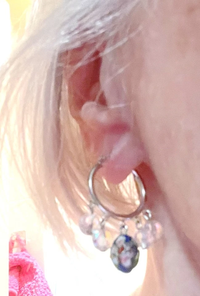 RAVISSANTES BOUCLES D'OREILLES HAUT DE GAMME OEUF EMAIL CLOISONE ET CRISTAUX - Photo 3/4
