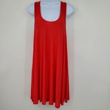 Alice + Olivia Women's Red Scoop Neck Sleeveless Casual Swing Dress Size Medium
