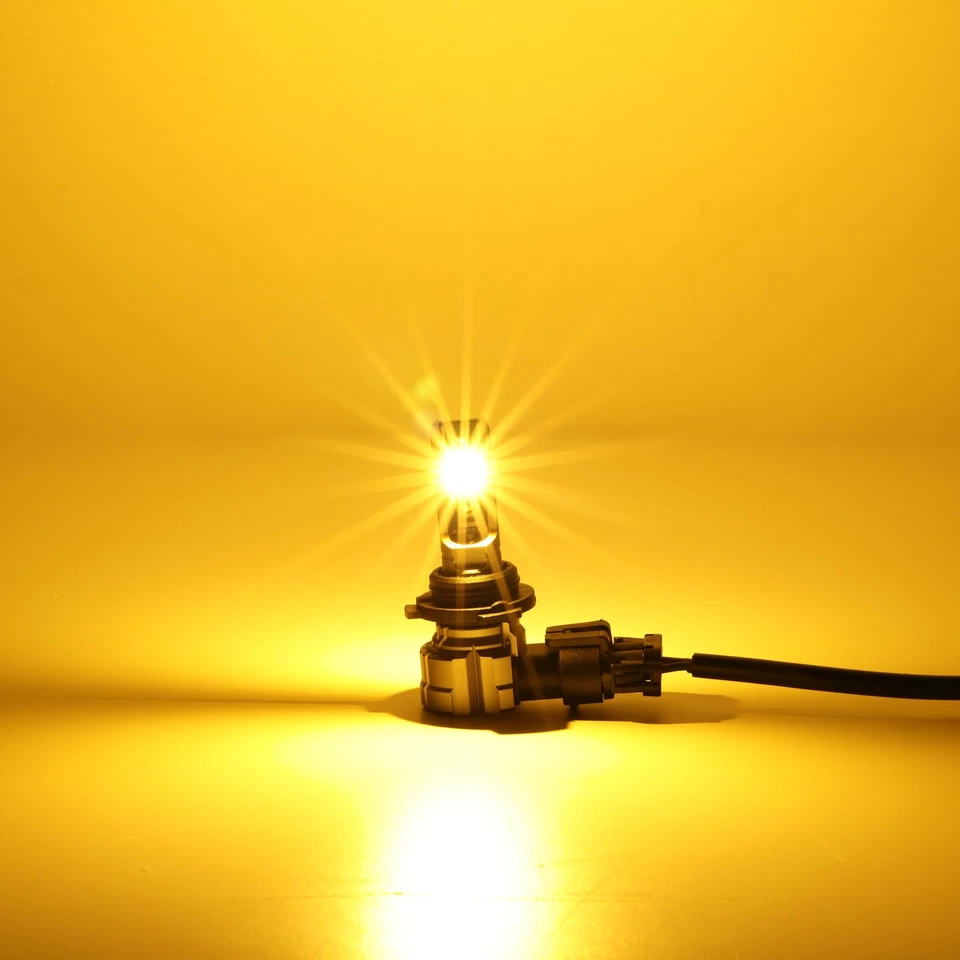 AUXBEAM HB4/9006 LED Fog Light Bulbs Driving Lamps Cool Amber 2500K 25000LM 90W - Image 3 of 4