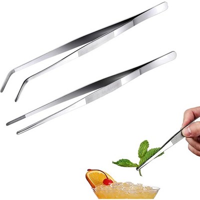 Pack of 2 Cooking Tweezers, Kitchen Tweezers, Precision Cooking Tweezers, Sta...