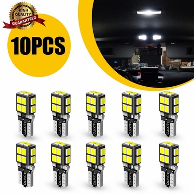 10/20X White 6500K LED Interior Dome Map Light License Bulbs 168 T10 158 194