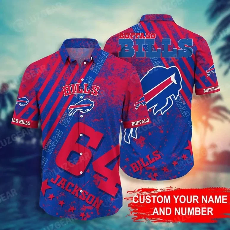 Buffalo Bills Custom Name And Number Hawaiian Shirt Unisex Summer Aloha