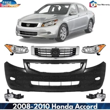 Front Bumper Cover Fascia & Grille  Assembly Kit For 2008-2010 Honda Accord