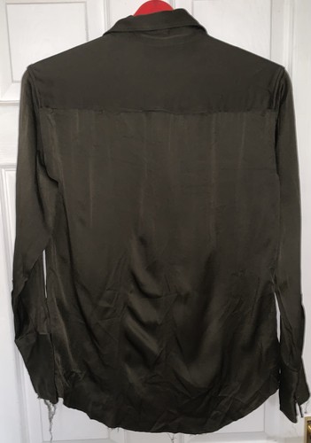 ZARA ZW COLLECTION SATIN SHIRT WITH FRAUED EDGE SIZE EUR LARGE - Picture 2 of 5
