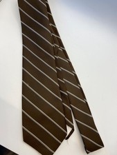 Vintage Brown Striped Sir Winston Polyester Tie Made In USA
