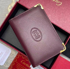 Cartier Must de Cartier Red Calfskin 4CC Card Holder Wallet Luxury Gift   