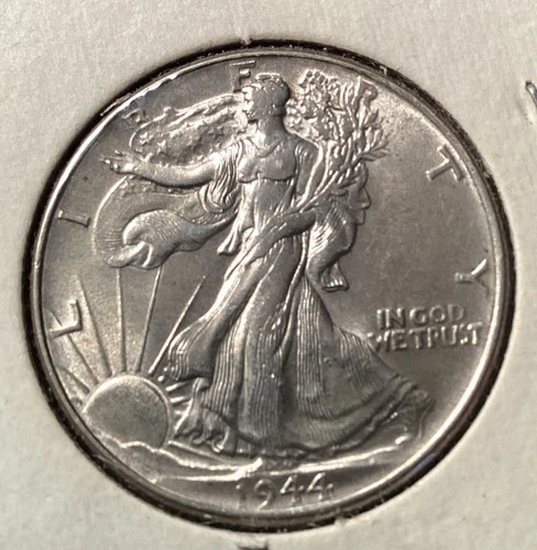 1944 Walking Liberty Half Dollar Lustrous Uncirculated BU Silver 50c Coin