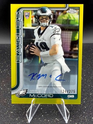 2025 Topps Chrome Kyle McCord Yellow Auto /275 RC SP Rookie RRA-KMCC