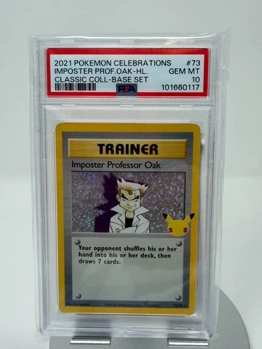 Pokemon Imposter Professor Oak #73 Pokemon Celebrations PSA 10